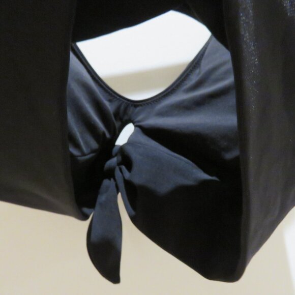 ROBIN PICCONE Ava Knot Bikini Top in Black Minimalist Stretch Preppy - Size XS - Picture 11 of 14